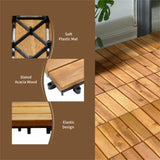 27 multifunctional outdoor floor tiles, 12" x 12" albizia wood interlocking terrace tiles 85585737