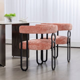 ZUN House Hold Contemporary Designed Chenille Fabric Upholstered Accent/Dining Chair/Barrel Side Chairs W1588P194935