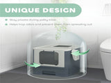 White Large Cat Litter Box Front Entry Top Exit, with Matching Scoop 36599739