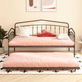 Fox twin daybed with twin trundle, Black B083P154245