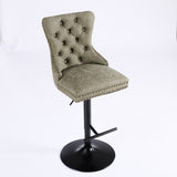 A&A Furniture,Aged and Retro PU Swivel Barstools Adjusatble Seat Height from 26-33 Inch, Modern Bar W1143P195202