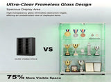 () 2-Door 3-Tier Display Cabinet with Top LED Lighting Storage Cabinet with 01255946