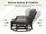 3-Piece Patio Furniture Set, Wicker Outdoor Bistro Set Swivel Glider Patio Chairs x 2 with Cushions, T3623P505190