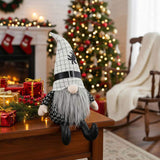 2 PCS Set Christmas Gnome Figures Dcor 10.2x5.5x23.5 inches, Featuring Fabric Sitting Gnomes with 32892440