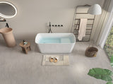 49'' Acrylic Freestanding Soaking Bathtub, Square-shape Japanese Soaking Hot Tub, Sit-In Design with W1573138021