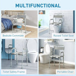 ZUN Grey multi-functional portable toilet chair with adjustable height 05796679