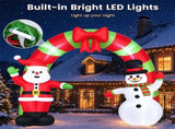 10 FT Christmas Inflatable Archway with Santa & Snowman, Built-in LED Lighted Blow Up Arch for Yard 36327169