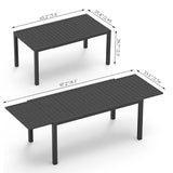 97.2"L Extendable Aluminum Outdoor Dining Table W1859P359697