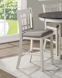 Antique White Finish Wood Framed Counter Height Chair Set of 2pc Upholstered Seat Casual Dining Room B01167928