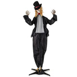 7.2ft Life-Size Animated Halloween Groom Prop - Formal Suit, Sound-Activated 47204908