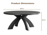 Round Coffee Table, 31.5 Inch Circular Center Table with Curved Cross Legs, Melamine Laminated MDF 68345383