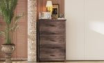 ZUN Retro American Country Style Wooden Dresser with 5 Drawer, Storage Cabinet for Bedroom, Dark Walnut WF324089AAD