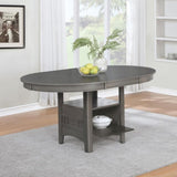 Oval 60-inch Extension Leaf Dining Table, Medium Grey B016P369261