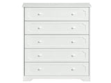 5-Drawer Cabinet with Solid Wood Veneer and Paint P2 MDF P2 Particleboard Storage Cabinet 83343966