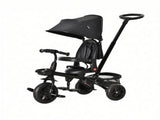 Black Foldable Toddler Trike 1-5Y Travel-Friendly with Storage, Reversible Seat, Safety Harness 63815186