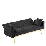 BLACK Convertible Folding Futon Sofa Bed , Sleeper Sofa Couch for Compact Living Space. W58842966
