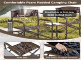 400LBS Heavy Duty Folding Camping Chair with Side Table & Cup Holder, Padded Directors Chair for 55526585