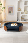 ZUN Scandinavian style Elevated Dog Bed Pet Sofa With Solid Wood legs and Walnut Bent Wood Back, W794125959