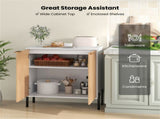 Elegant 2-Door Cupboard Cabinet, Suitable for Kitchen/Dining Room/Entryway, Easy to Organize-White 64763320