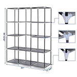 ZUN 67" Portable Closet Organizer Wardrobe Storage Organizer with 10 Shelves Quick and Easy to Assemble 09015276