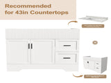 42 Inch Modern Bathroom Vanity with 2 Drawers, Vertical Grain MDF Cabinet with Soft-Close Doors and W509P493622