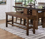 ZUN Dark Brown Finish Counter Height Bench 1pc Wooden Dining Classic Dining Kitchen Furniture B011P191864