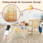 ZUN Wooden Children Climbing Toy Connected Table and Chair Set 00869226