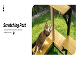 Cat Catio Outdoor Cat Enclosure for Multiple Indoor Outdoor Cats, Large Wooden Walk-in Cat House W3166P475540
