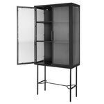 ZUN Elegant Floor Cabinet with 2 Tampered Glass Doors Living Room Display Cabinet with Adjustable W68766569