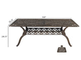 59in Desktop Mosaic Garden Cast Aluminum Table Bronze 22876507