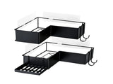 2-Pack Drill-Free Adhesive Corner Shower Caddy Organizer with Soap Holder and 4 Hooks 05896946