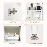 ZUN Litter Box Enclosure with Shelves and Doors White Wooden Hidden Cat Litter Box Furniture Industrial W1687P170695