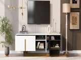 VIBE HAUS 66.7'' Light Luxury TV Stand for TVs up to 70 Inches, Modern TV Cabinet with Metal Legs, 1 N724P321446K