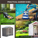 Steel Storage Shed Garden Tool house 7' x 4' White-AS 97699496