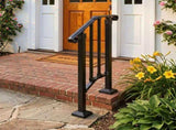 Matte black 1-step ABS plastic handrail for courtyard stairs 04823739