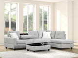 Modern Gray L-Shaped Sectional Sofa, Contemporary Upholstered Living Room Couch, Deep Comfortable B2771P498533