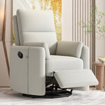 ZUN Upholstered Swivel Recliner Manual Rocker Recliner Chair Baby Nursery Chair with Two Removable WF313599AAA
