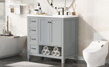 36" Bathroom Vanity with Sink Top, Bathroom Vanity Cabinet with Two Doors and Two Drawers, Solid N725P245278E