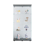 ZUN Two-door Glass Display Cabinet 4 Shelves with Door, Floor Standing Curio Bookshelf for Living Room 32822939