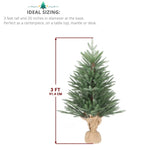 ZUN 3 FT Tabletop Artificial Mini Christmas Tree with Cloth Bag Base for Bedroom Table Desk Porch, Small 59379511