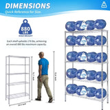 ZUN Heavy Duty Shelving Unit, Wire Metal Stackable Storage, 5-Tier Shelf, Chrome, 36" W x 13.8" D x W1134143003