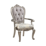 ZUN ACME Ariadne Side Chair , Velvet & Antique Plantinum Finish DN02282