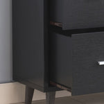 ZUN Buffet Cabinet, Coffee Bar with Storage Compartments, Two Drawers, Shelving with Sliding Door, Black B107130937