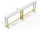 2Pcs 78.74"x5.91"x31.10" Console Table, MDF with Melamine Veneer & Iron Frame, with Power Outlet, 61210454