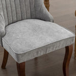 ZUN Rayon Cloth Flocking Linen Dining Chairs Channel Kitchen Dinner Chair Comfy Fabric Upholstered W1143P151493