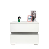 RGB LED Double Side Cabinet Bedside Table White 50895422