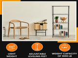 24"W x 14"D x 59"H -Shelf Freestanding Shelves, Silver 87665614