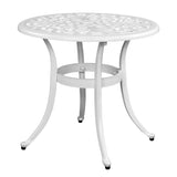 Phoenix Cast Aluminum Round Table, Patio End Table Side Table, Cast Aluminum Cocktail Table, Outdoor 23436052