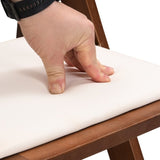 Upholstered folding chair, space saving, easy to carry, 4PCS, Walnut shelfBeige cushion,Dining room W49553920