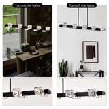 Rectangle Chandelier for Dining Room, 8-Light Black Farmhouse Linear Pendant Light Fixture, Modern W1592P232225